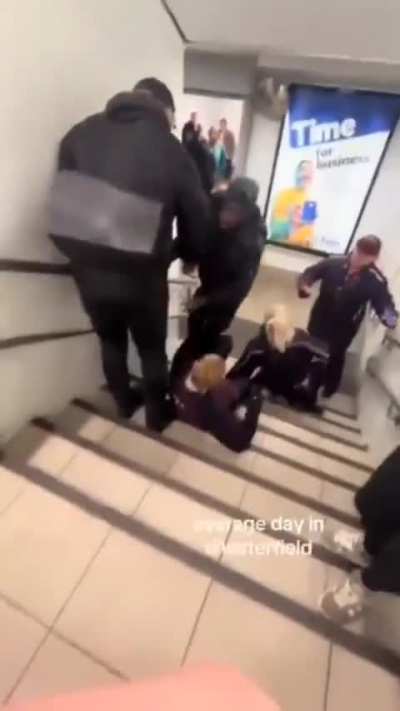 A man didn't pay for his ticket and shoved past two women at Chesterfield Train Station.