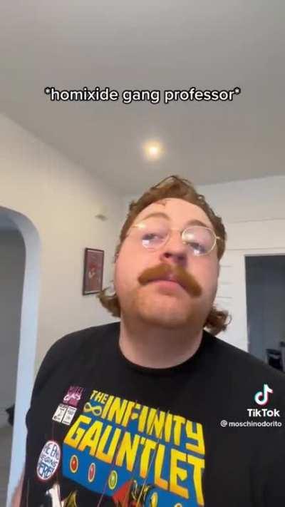 Homixide gang being explained by a professor