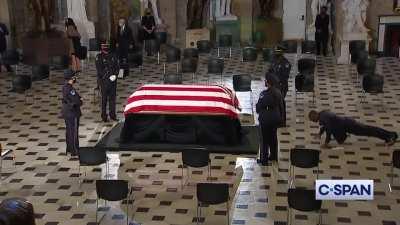 Doing push-ups in your client's honor; that client happened to be a Supreme Court justice