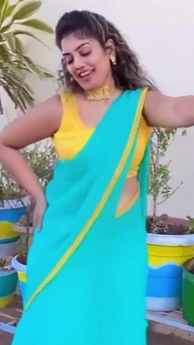 Karuna Bhushan thick arms in sleeveless blouse