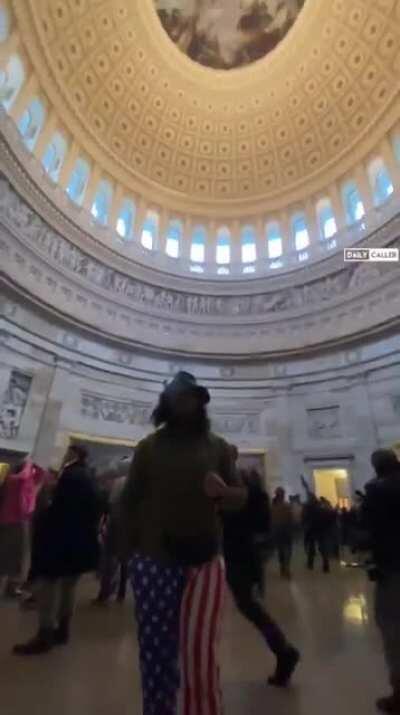 A man lit up a doobie under the Capitol Dome