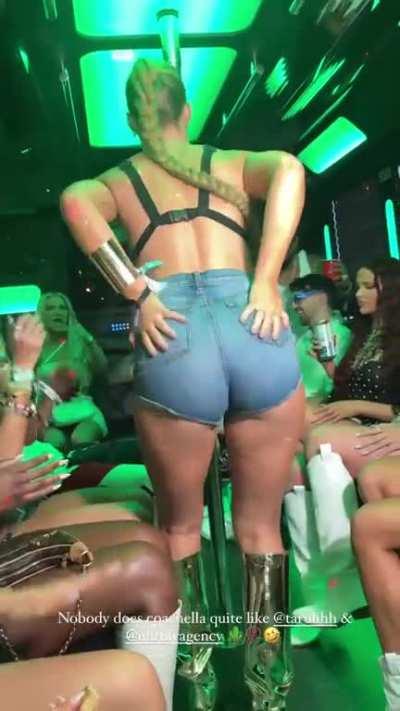 Putting on a little show in the party bus