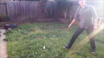 WCGW throwing knives at areosal cans