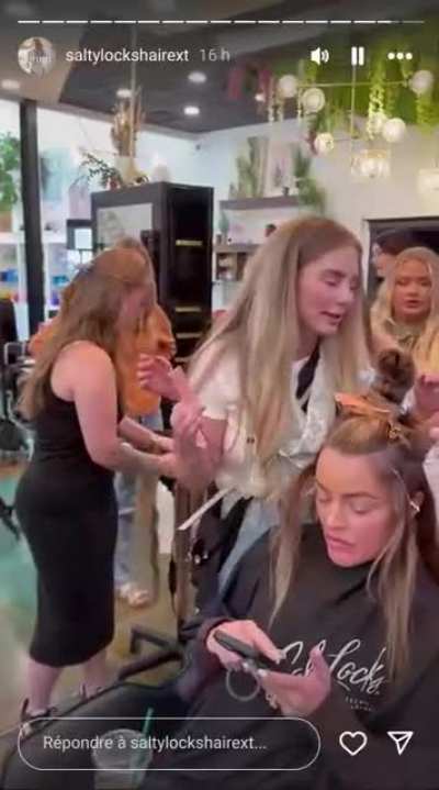 Mandy Rose getting her hair done