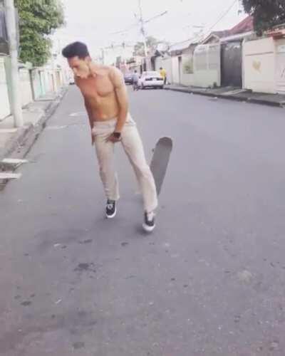 WCGW showing some tricks on a skateboard