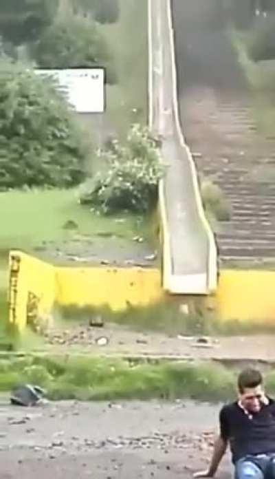 Yeah, let’s go down an abandoned water slide - with no pool at the end