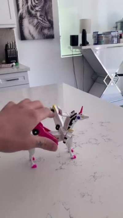 This mind blowing unicorn car transformer