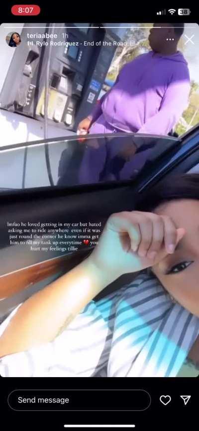 Teria misses tillie pumping her gas