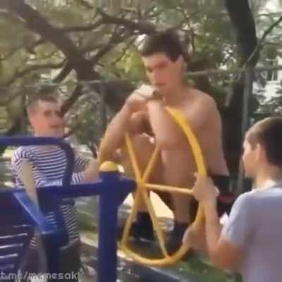 WCGW Trying to spin around in a wheel