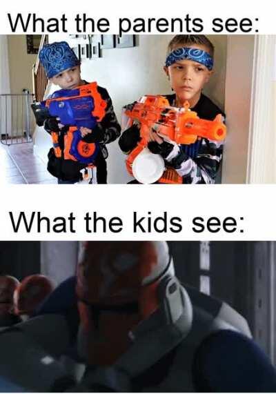 Was it fun playing? Yeah mom but i lost one of my arms and all my friends are dead