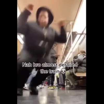 Chad dances on the train with no care in the world