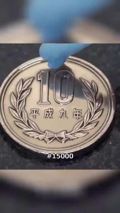 Polishing the coin made the coin shine bright once again.