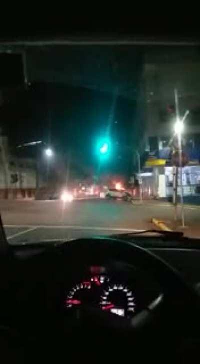 Fire truck rushing to emergency…car collides and catches fire