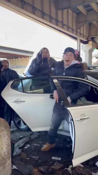 MC nearly shoots his balls off