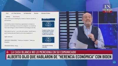 La Casa Blanca niega las declaraciones de Alberto Fernández. Vergüenza.