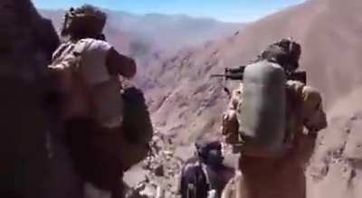 Taliban fighting NRF in panjshir with their American made weapons.