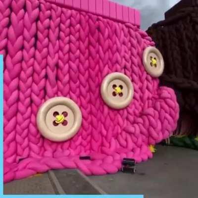 McDonald's in Ustroń, Poland dug out the winter woollens to cover it's restaurant. The process took 28 days to complete.