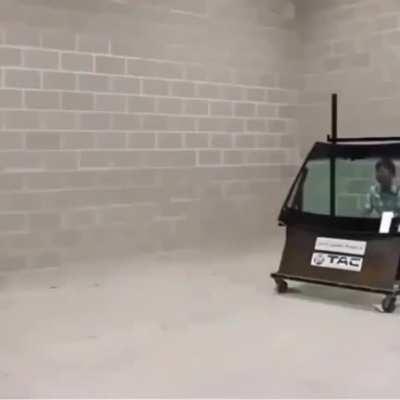 Testing bullet proof glass