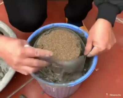 Making a cement stove