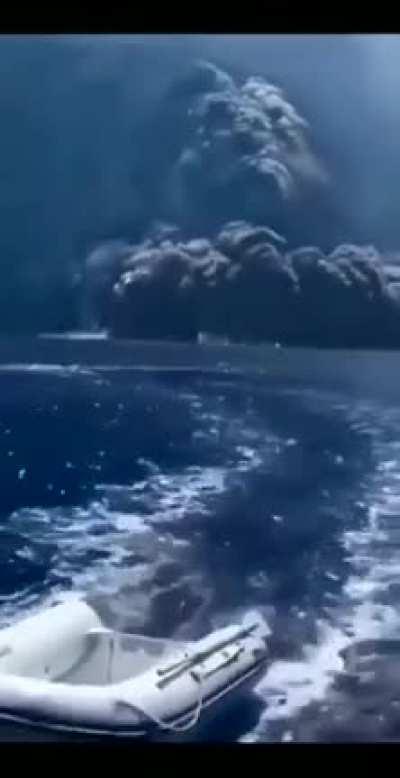 Terrifying footage of a group trying to escape incoming ash