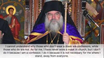 Metropolitan Athanasios of Limassol on mask wearing and getting sick in the temple.