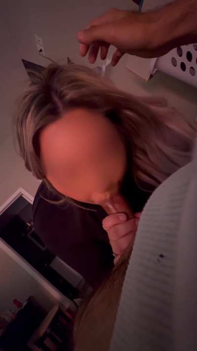 Latina wife giving head