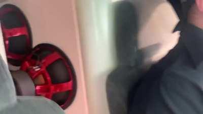 Subwoofer vibrations triggers an airbag