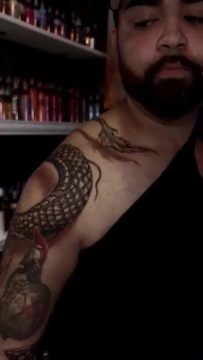 Finish Dragon Tatt, thoughts ? (Bruising hasn’t gone down yet so shading is a little dark)