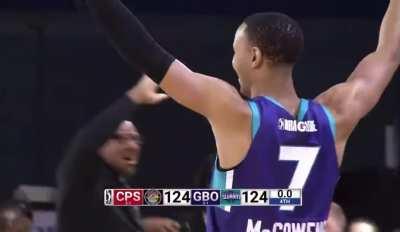 [Highlight] Hornets 1st round rookie Mark Williams (on G-League assignment) banks in a logo three to send the game to OT!