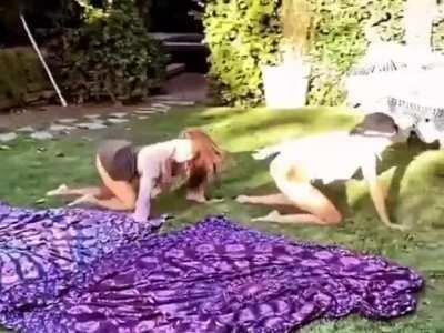 Vanessa Hudgens having fun with her friend!