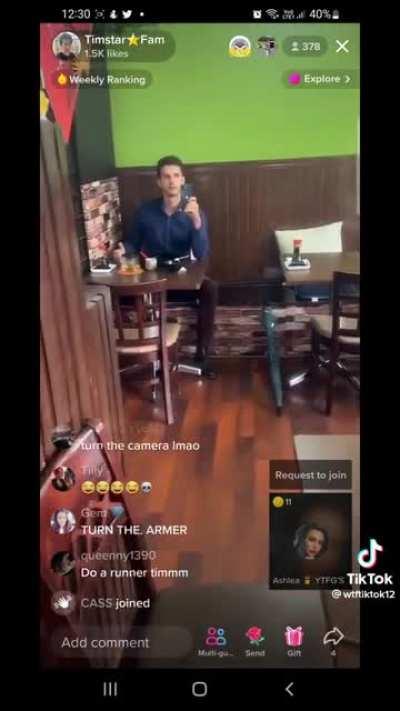 Guy talking loudly in restaurant becomes centre of problem