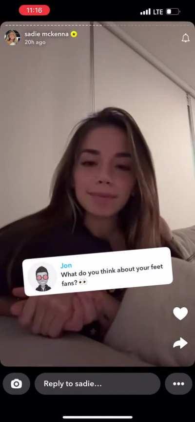 Sadie Mckenna (tiktoker, this is her snap story) Ouchhhh