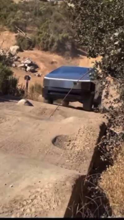 How the cybertruck stacks against a liveable WV van in the Stair steps test