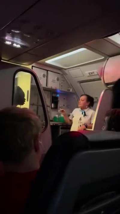 She was mad because they asked her to put away the liquor she brought on board. 