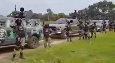 This video is trending in Mexico right now, “ El Mencho” CJNG Elite group intimidating Federal Government.