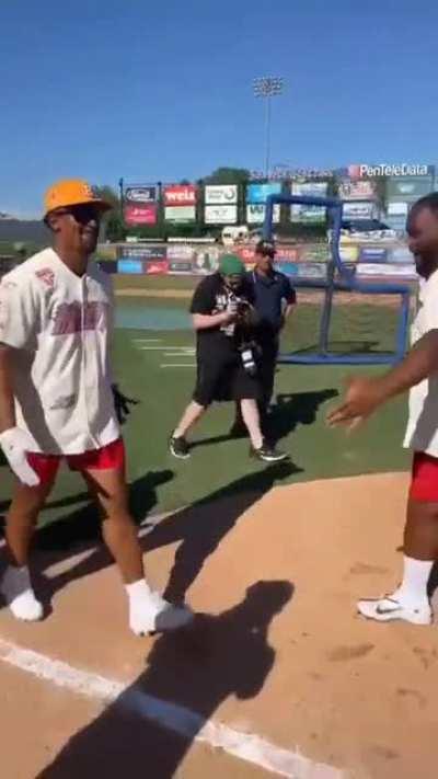 Jalen Hurts with the walkoff homerun to win the game (Anybody notice Jalen batting lefty?) @jalenhurts IG