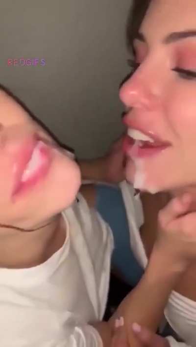 Kissing is gay and licking cum is gay BUT if you do both at the same time two negative makes one positive so it's not gay at all... it's simple science folks 😇