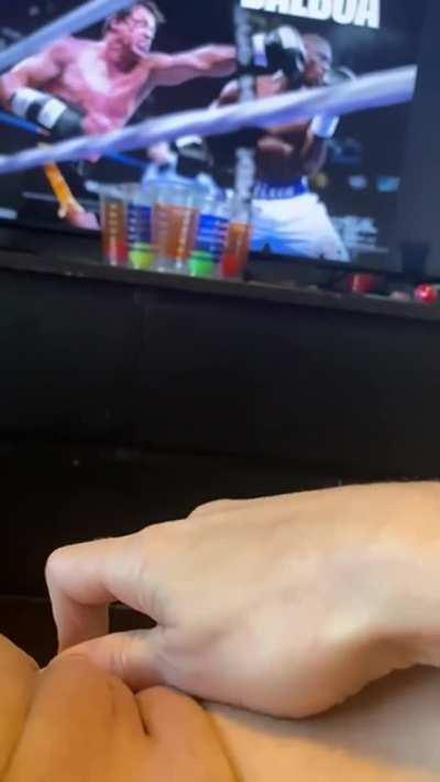 She got a launcher over there