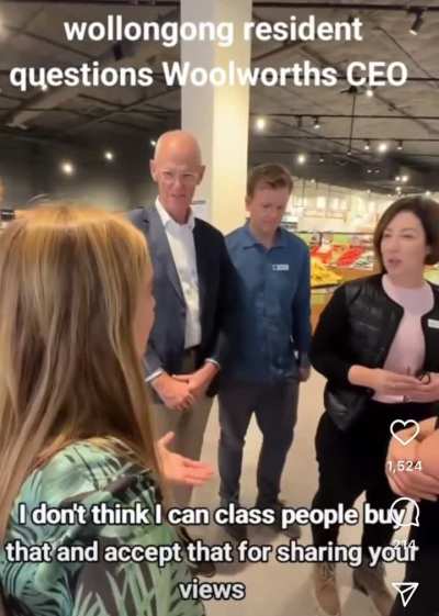Woolworths CEO confronted for price gouging Australians
