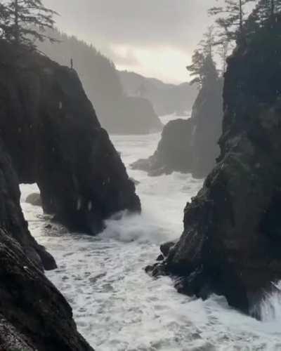 Morning Rain Shower On The Oregon Coast