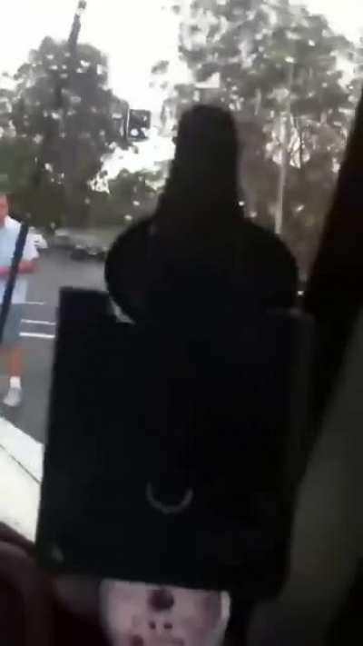 Old dude lights up tough guy at traffic lights