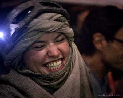 Daisy's radiant smile on the set of 