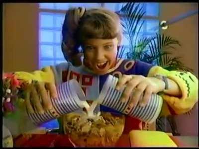 A very intense commercial for Crispy Wheats n Raisins cereal (1986)
