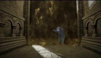 Me trying to pass the draconic tree sentinel to maliketh without losing flasks but the game glitches.