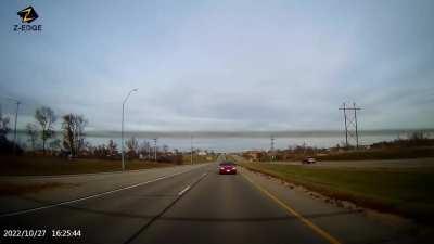 Follow up: Rear view cam showing guy was in the same lane as me.