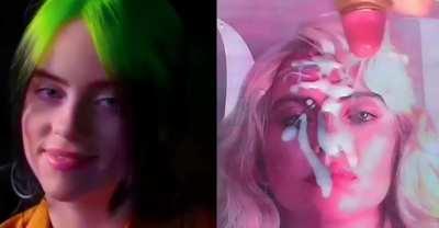 Billie reacting to her cumtribute Babecock cumshot