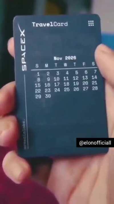 SpaceX travel card (concept)