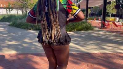 I love wearing crop tops and short skirts in public