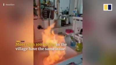 Lighting tap water on fire