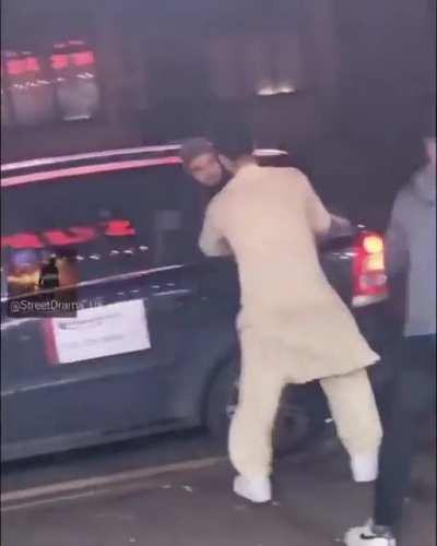 Customer argues with shopkeeper to be let off £5 and shopkeeper was sick of it. Birmingham, UK today